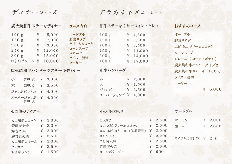 menu